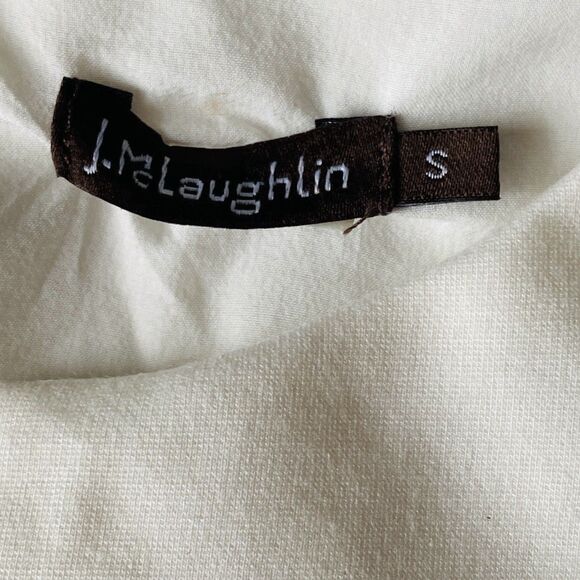 J. McLaughlin Shift Dress V Neck Bell Ruffled Sleeve Off White Size Small - Picture 14 of 14